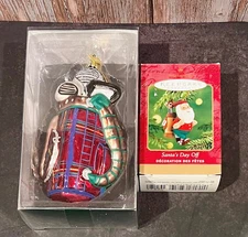 Christmas Golfer's Ornaments Kurt S. Adler Golf Bag & Hallmark Golfing Santa Set