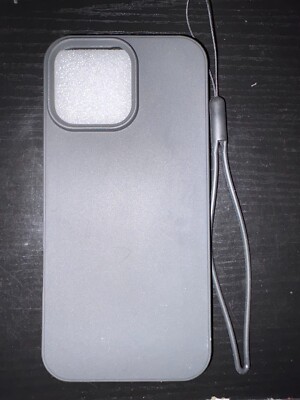 iPhone 16 Pro Max Case   Black Slim Silicone Cover w/ Strap Holder   Shockproof 