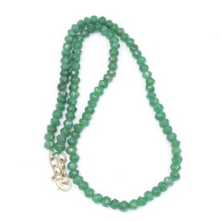 Amazing Cut 125.00 Cts Green Emerald Round Shape Beaded Necklace AK 20 E547