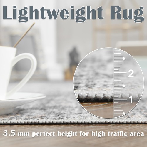 Lightweight 2'x6' Washable Runner Rug with Non-Slip Backing for Modern Homes - Picture 6 of 10