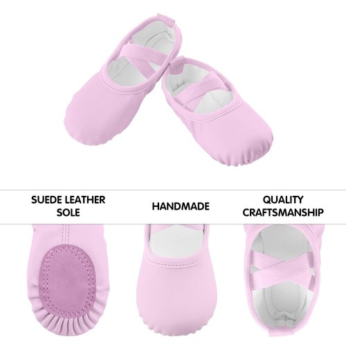 Ballet Slippers No-Tie Boys Dance Shoes Big Kid Ballet Light Lavender Purple ... - Picture 2 of 6