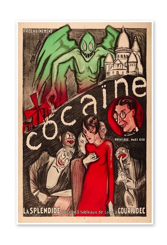 Set of 3 Dangers of Cocaine Vintage Drug Art Poster Prints circa 1930's - Picture 4 of 10