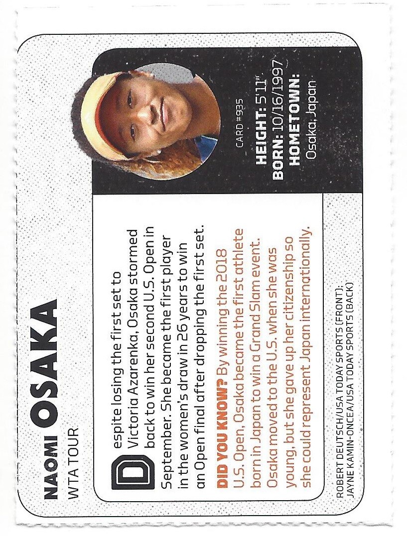 Carte Recrue Signée Naomi Osaka 2020 SI Kids #935 | Grade PSA/ADN 10 | Carte Collector