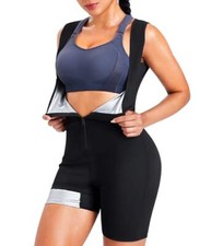 Sauna Suit for Women Sweat Vest Workout Waist Trainer Slimming Full Body Shap...