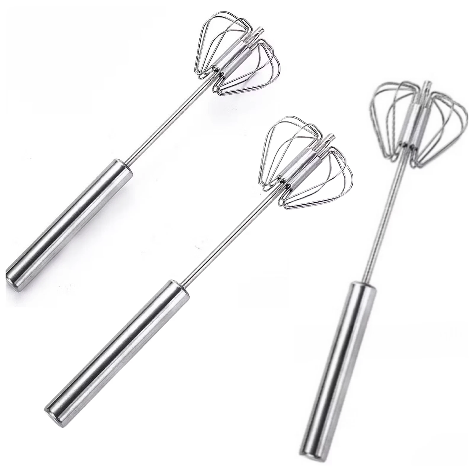 3 Pack Stainless Steel Egg/Food Whisk, Hand Push Rotary Whisk Blender
Opens in a new window or tab