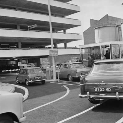 Multi-storey car park at Heathrow Airport, London, UK, 20th August - Old Photo