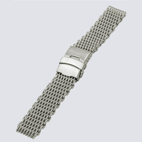22mm Shark Mesh Stainless Steel Watch Band Strap Folding Clasp Watch Band - Picture 6 of 12