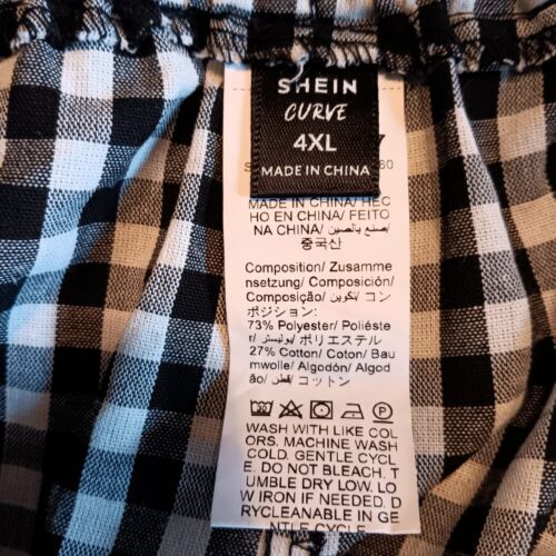 SHEIN CURVE Lounge Pants Women’s XL Black & White Check - Picture 9 of 10