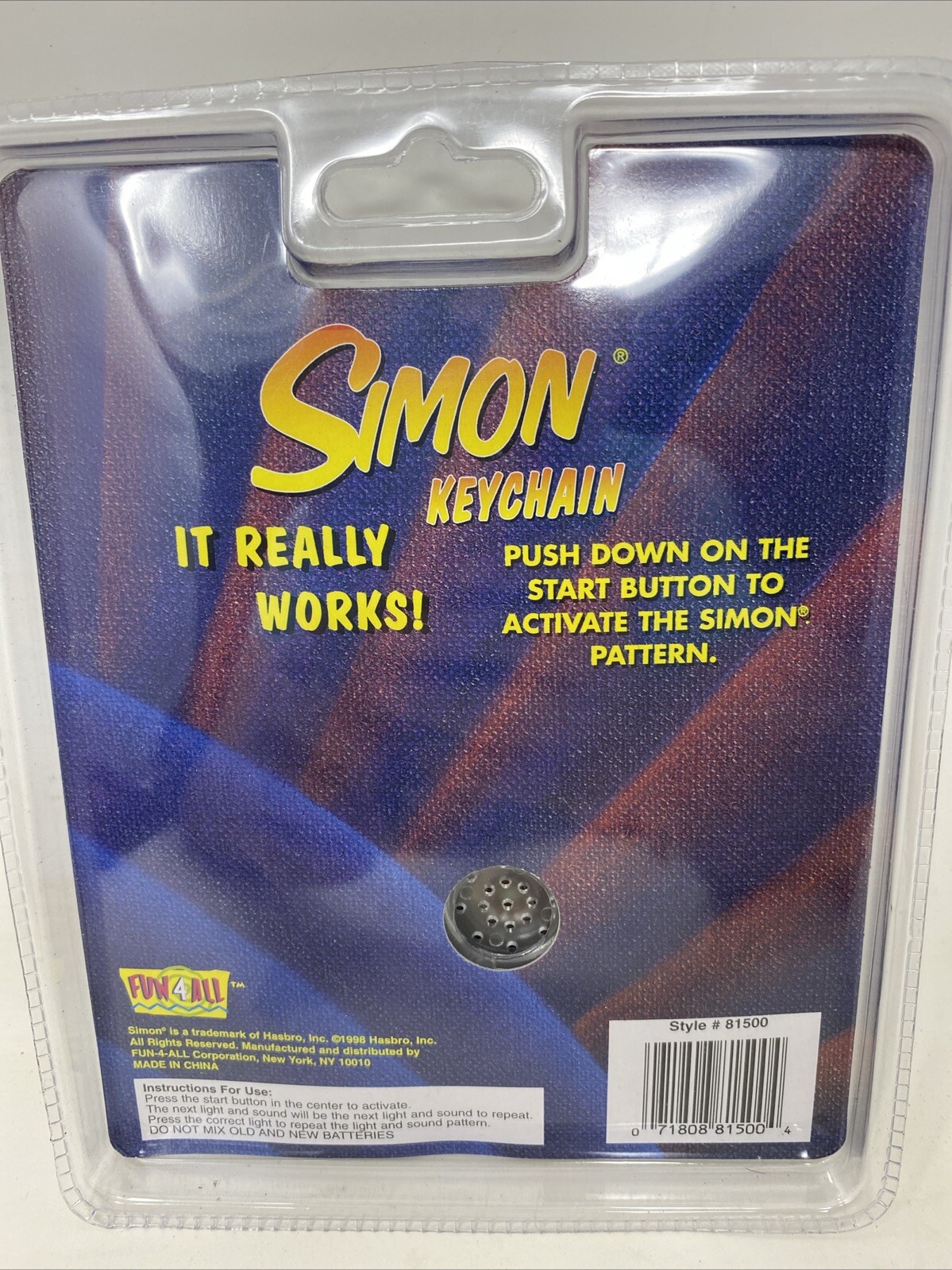 Simon Keychain NEW SEALED ‘98 Vintage Simon Keychain “Fun 4 All” Style #81500 (Needs ...