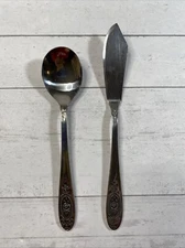 T & N Stylecraft Stainless Victorian Rose Vignette Sugar Spoon & Butter Spreader