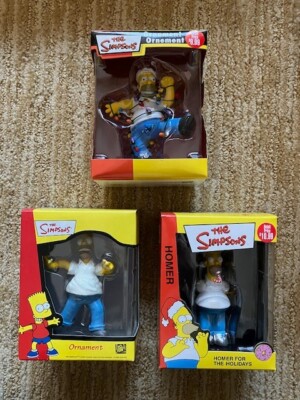 3 Homer Simpson Simpsons ornaments NEW