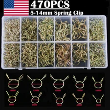470 PCS Spring Clips Fuel Hose Line Water Pipe Air Tube Clamps 5-14mm Kit USA