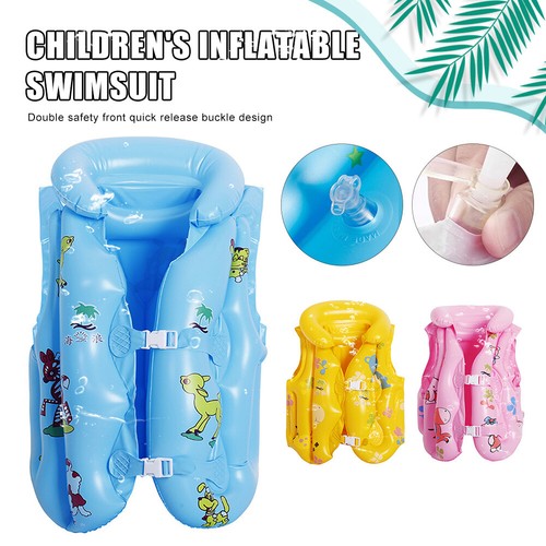 Child Swimwear Inflatable Life Vest for 1-13 Age Childs Swimming Buoyancy Jacket - Picture 6 of 25
