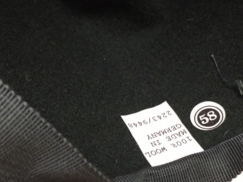 Vintage Damen Schwarz Fedora Hut 100% Wolle German Made Seitenfeder 58 - Bild 11 von 12