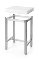 Hackblock Aus Polyethylen Mit Untergestell, Hendi, Set, Weiß, 500X400X(H)800Mm