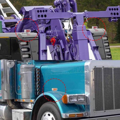 2X LED Fender Light Truck Trailer Pedestal Dual Face Turn Signal Brake Indicator - Bild 9 von 9