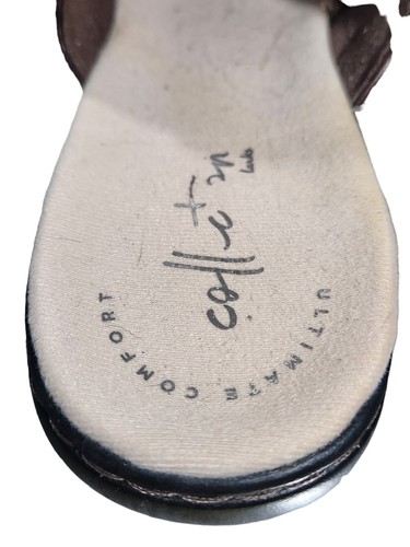 Clarks Womens Leisa Clover Dark Brown Leather Clogs Size 8M - Picture 6 of 8