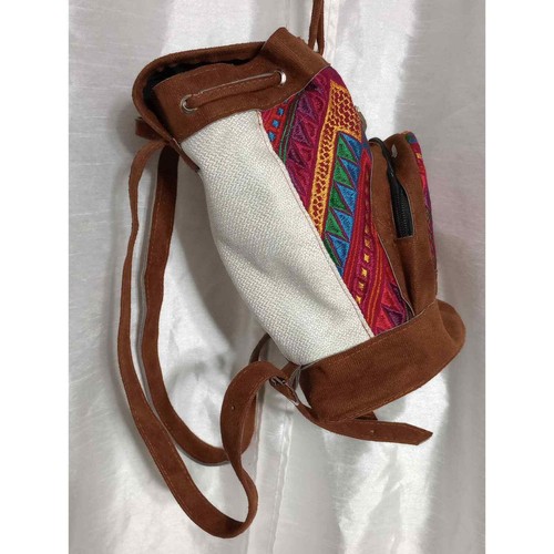 Southwest bestickter regenbogenfarbener Mini Rucksack Wildleder Tasche - Bild 4 von 6