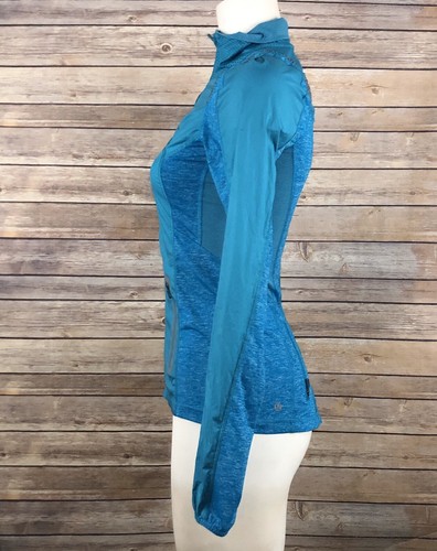 Lululemon Hybrid Full Zip Jacket 2 Teal Blue Pockets Gyn Running Active Casual - Picture 2 of 8