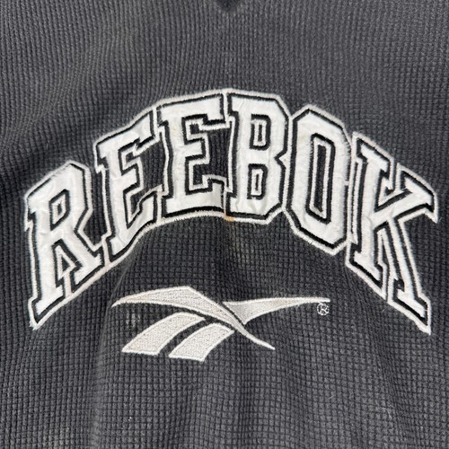 Vintage Reebok Spellout Logo Sweatshirt Mens XL Black Long Sleeve Pullover - Picture 3 of 9