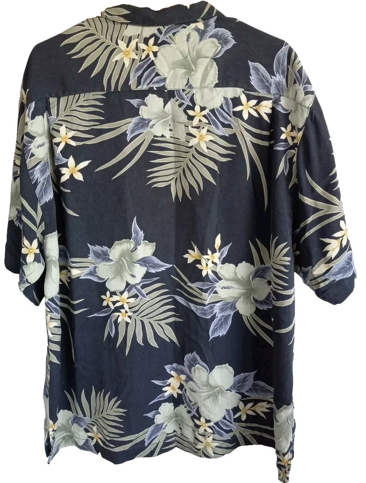 Tommy Bahama Relax Grande Manga Corta Verano Botones Pura Seda Floral/Paisley Foto 3 de 4