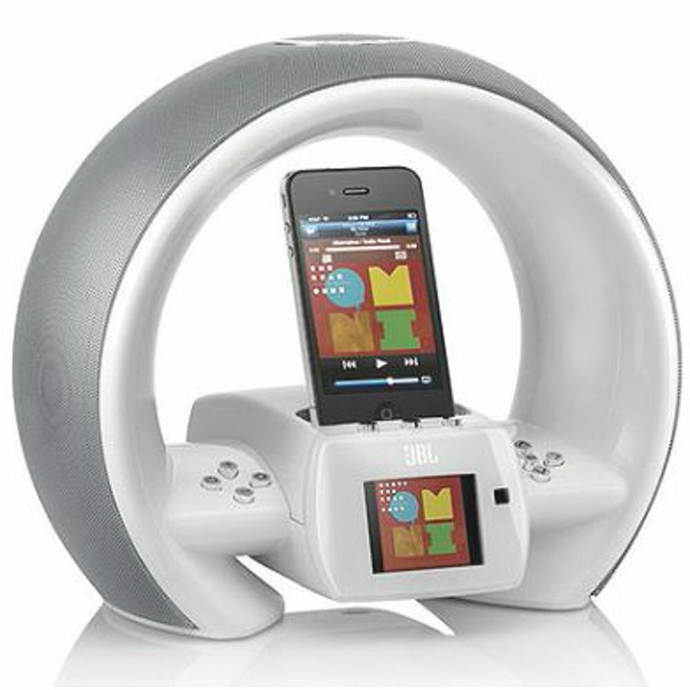 JBL On Air Wireless Clock Radio 30-PIN Dock for Apple iPods White