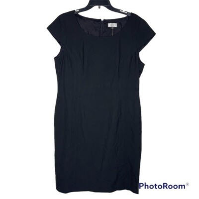Tahari ASL Black Cap Sleeve Dress Plus Size 14