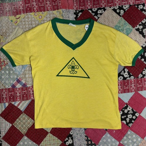Vintage 1960s/1970s Boy Scouts Of America Yellow Green Ringer T Shirt ...