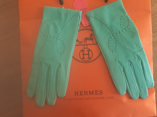 Gants Hermès En Peau D'Agneau Brun - Taille 7.5 - État Neuf Avec Boîte D'Origine - Occasion De Collection