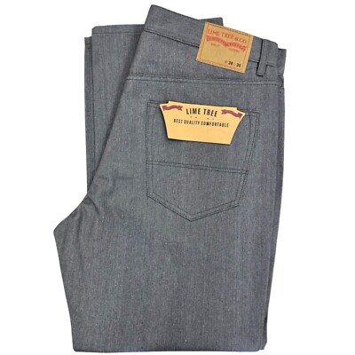LIME TREE Men's Regular Fit Straight Leg Denim Jeans Size 30-52