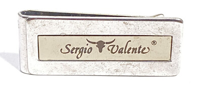 VTG Sergio Valente Money Clip - Silver Tone - Steer Logo Design 