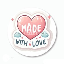Pink Heart Made With Love Stickers Label Made with Love Envelope Seals Favors
