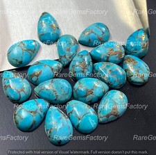 Natural Blue Copper Turquoise Pear Cabochon Loose Gemstone 3x5mm - 18x25mm