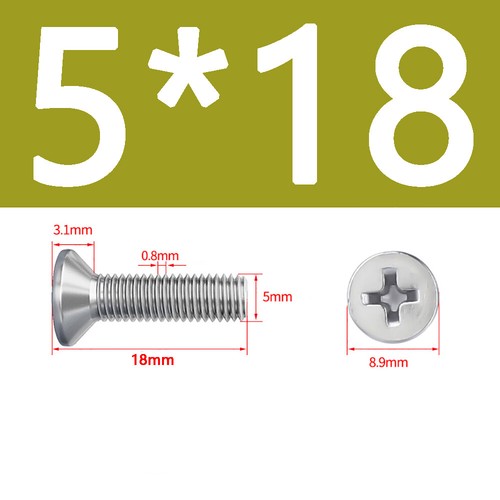 M3 M4 M5 A2 Stainless Steel Phillips Countersunk Flat Head Screw Long 4mm-100mm - Picture 67 of 84