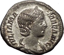 JULIA MAMAEA Severus Alexander Wife Ancient Silver ROMAN Coin VESTA Rare  i52333