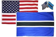  Wholesale Combo USA & Botswana Country 2x3 2'x3' Flag & Friendship Lapel Pin