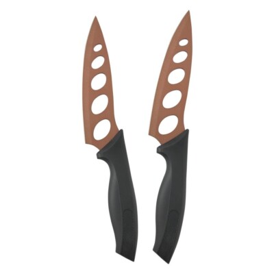 Copper Knife 2 pack, Stainless Steel Copper Coating Stays Sharp Forever