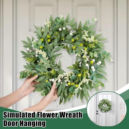 50cm Eucalyptus Wreath for Spring Front Door Artificial Flowers Wreath;