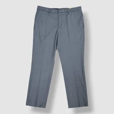 Perry Ellis Portfolio Men's Blue Windowpane Slim-Fit Dress Pants Size 31W 30L