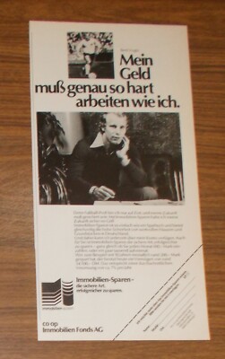 Seltene Werbung CO OP Immobilien-Sparen - Berti Vogts - Geld muss arbeiten 1978