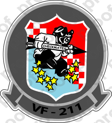 STICKER USN VF 211 FIGHTER SQUADRON CHECKMATES