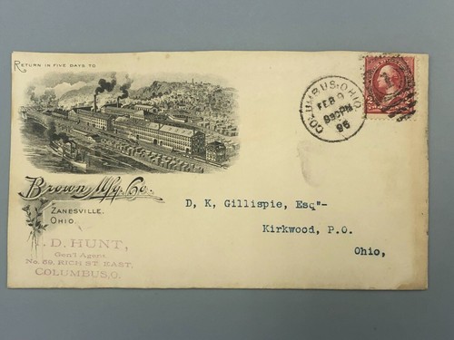 1896 BROWN Mfg WAGONS Plow FARM Illustrated Postal Cover Letterhead Advertising - Picture 10 of 12