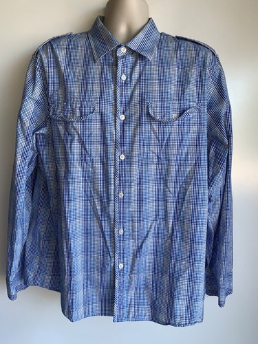 MICHAEL KORS Blue & White Long Sleeve Button Down Shirt Men's Size XXL - 第 1/6 張圖片
