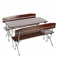 Bierzeltgarnitur Linz, Biertischgarnitur Festzeltgarnitur Mit Lehne, 180Cm