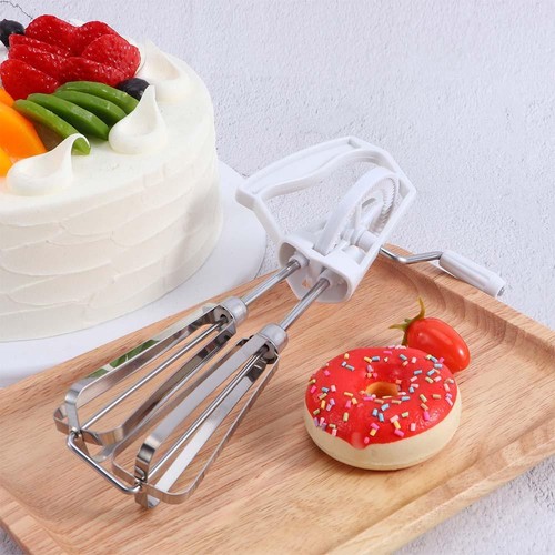 Rotary Manual Hand Whisk Egg Beater Mixer Stainless Steel Kitchen Tools - Picture 13 of 14