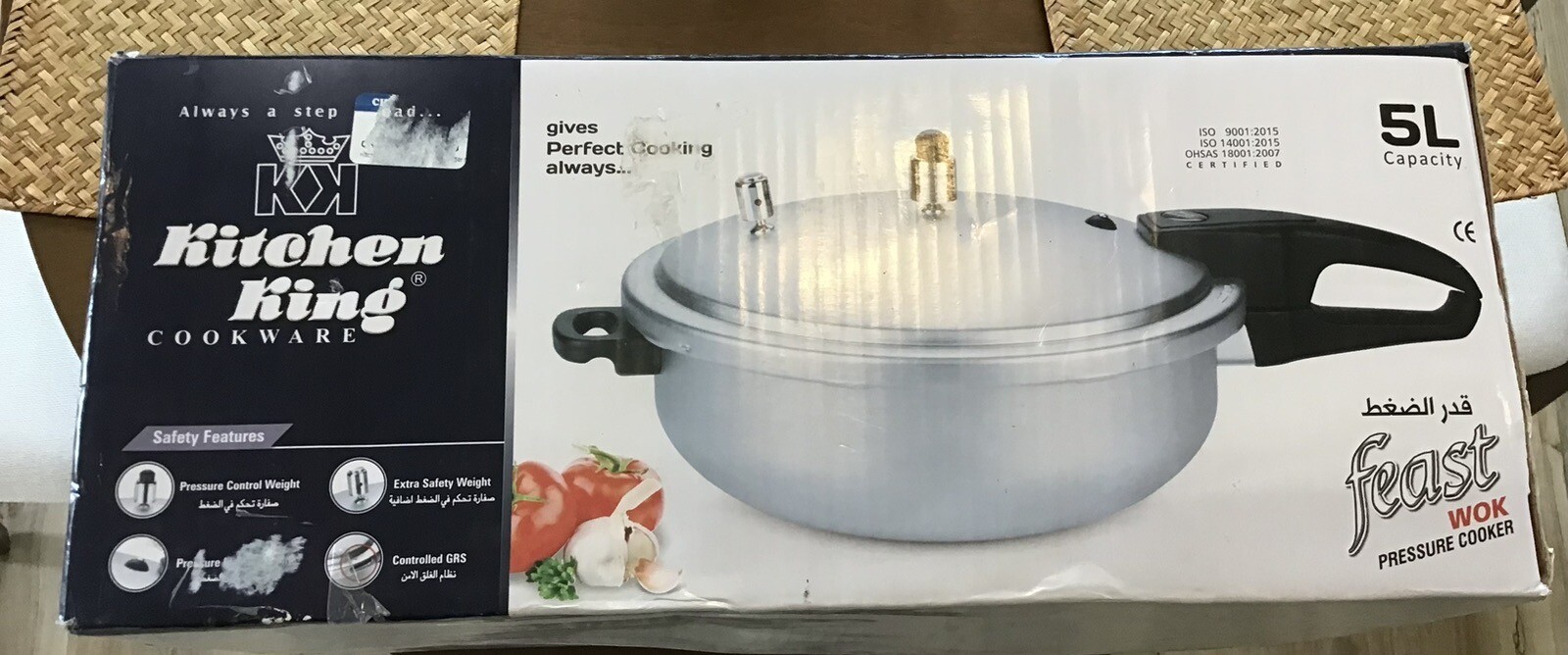 . kitchen king Stainless Steel 5L Alpha Induction Base Pressure Cooker.