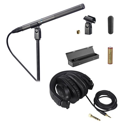 Audio Technica AT897 Condenser Video/Film/Broadcast Microphone+Case+Headphones
