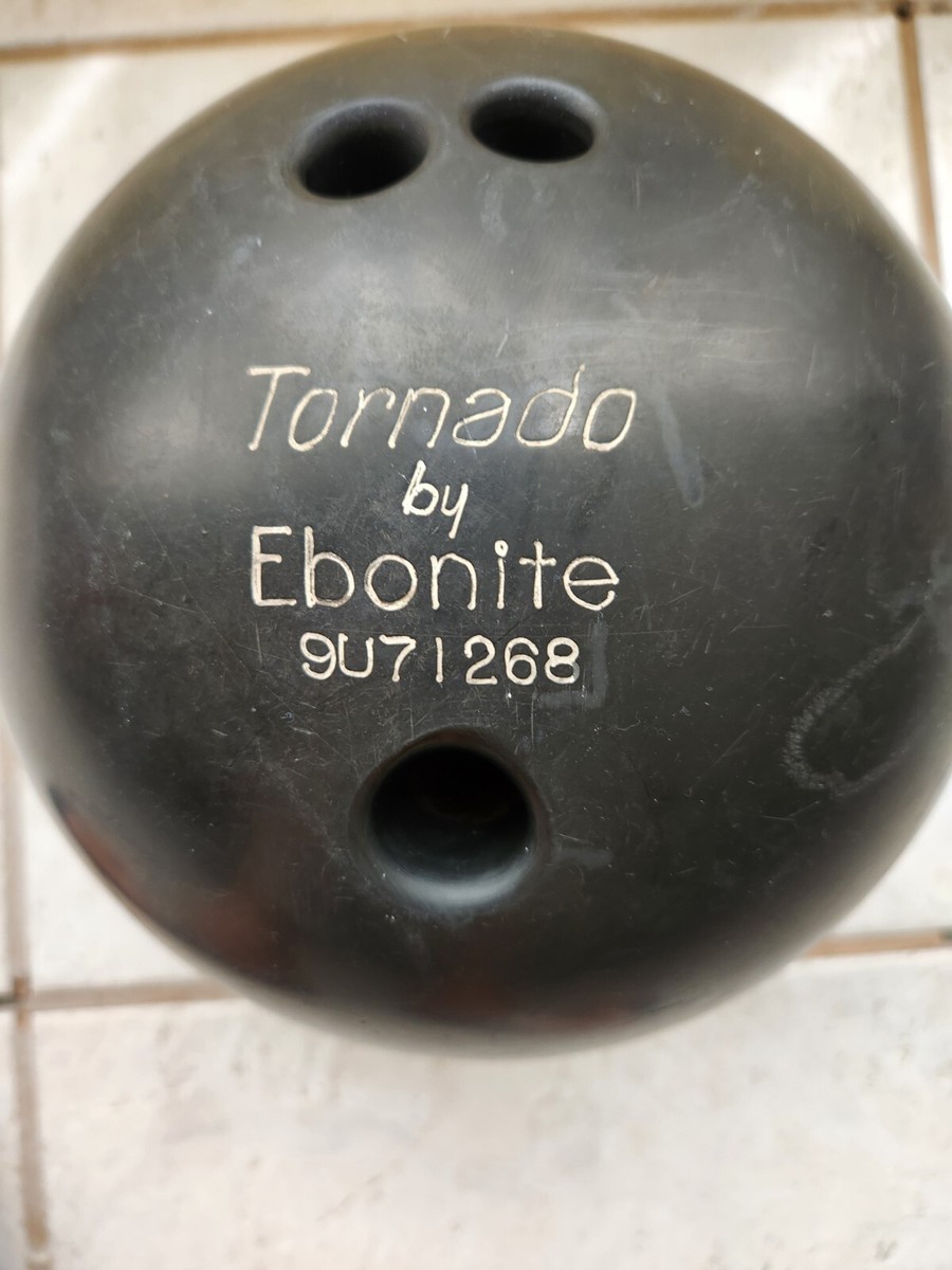 Vintage Ebonite Tornado Bowling Ball Black 10 lbs 10oz