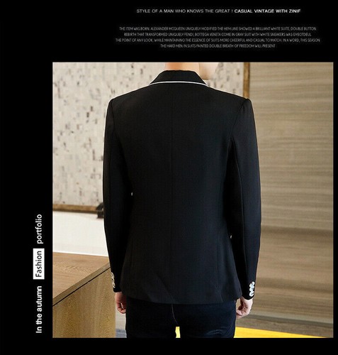 Mens Business Casual Button Slim Fit Suit Coat Tops Formal Work Blazer Jacket - Picture 19 of 25