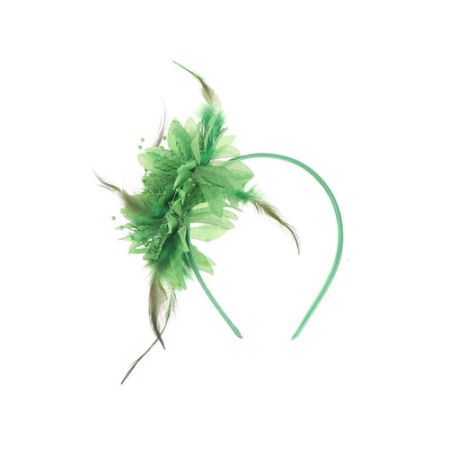 1Pcs Women Fascinator Hat Headband Flower Feather Mesh Yarn Cocktail Party - Picture 14 of 18